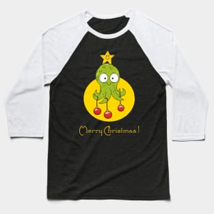 Christmas Tree Octopus Ocean Gift Baseball T-Shirt